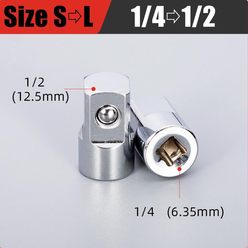 1/2,1/4,3/8 Ratchets Wrench Socket Adapter Converter Transfer Socket Wrench Ratchet Sleeve Adapter Drive Spanner Connecting Head
