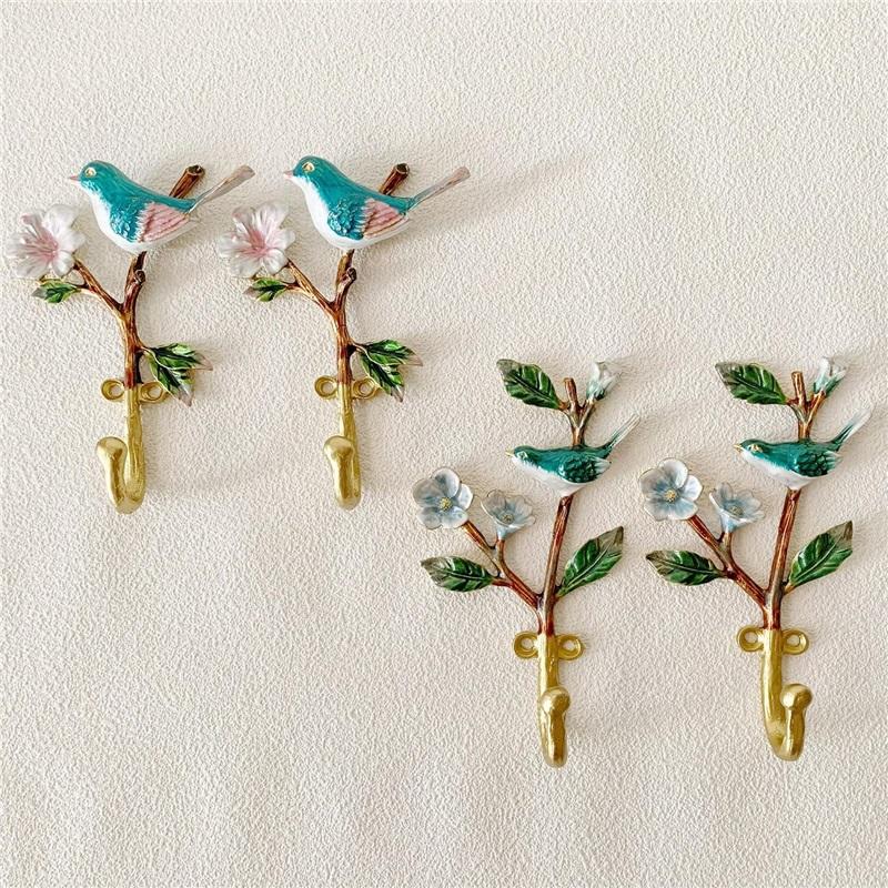 2er-Pack Dekorativer Wandhaken, Vintage Vogelform Metall-Wandhaken zum Aufhängen von Mänteln Kleidung Schlüsseln Hüten Handtüchern
