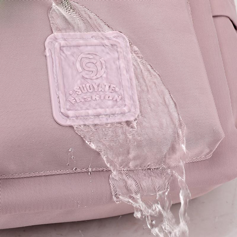 Nylonowa torba Damski plecak Plecak o dużej pojemności w jednolitym kolorze