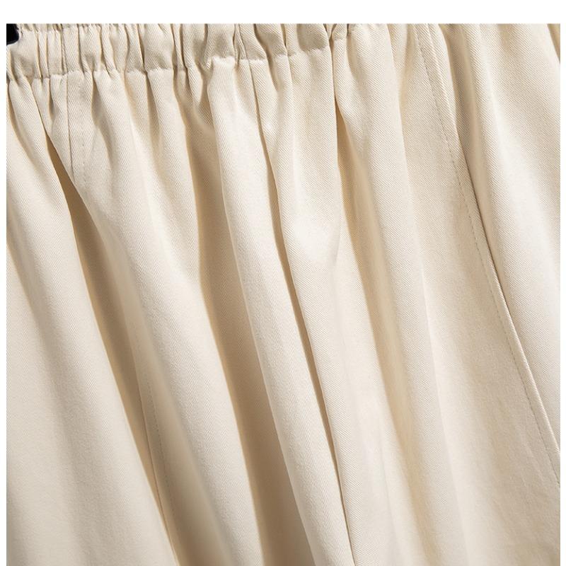 DIMANAF 2026 Spring Summer New Plus Size Women Long Pants Cotton Loose Casual Elastic Waist Fashion Lady Bottoms Clothing