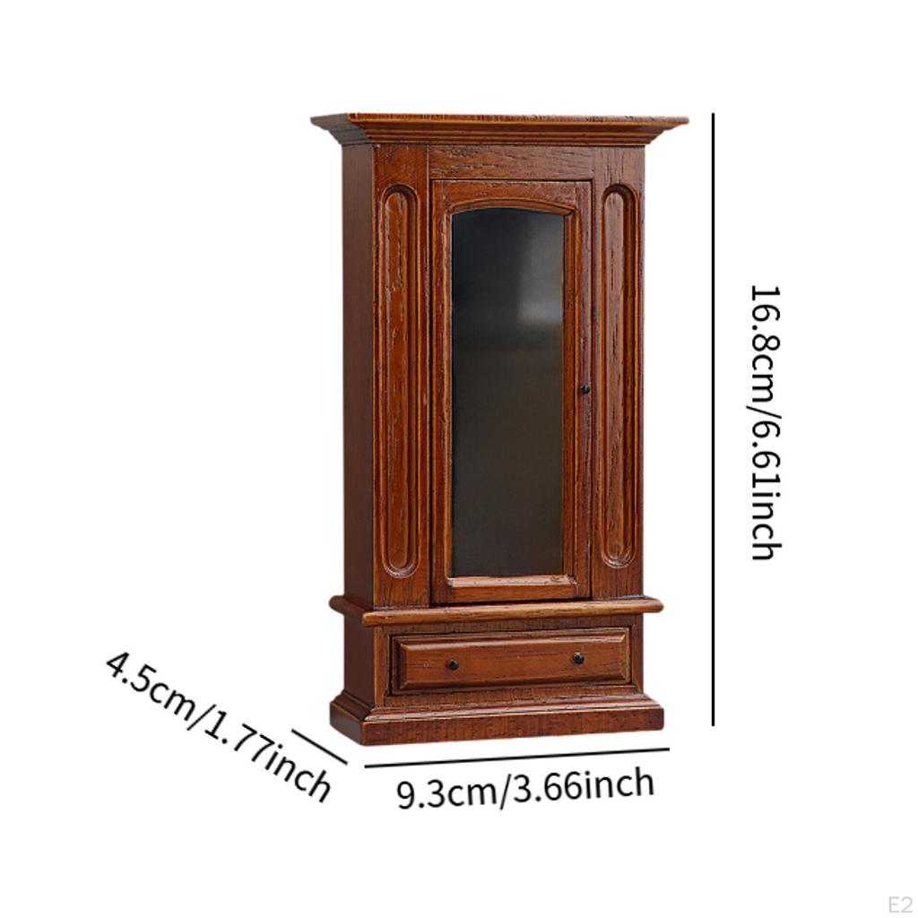 Miniature Dollhouse Furniture Doll Armoire Wooden Wardrobe Decorative Accessories Micro