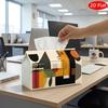 2D Flat, 1pc Tissue Box, Printed On Both Sides, Tissue Box Holder Featuring Geometric Abstract Designs with Rectangles And Circles a Versatile Napkin 