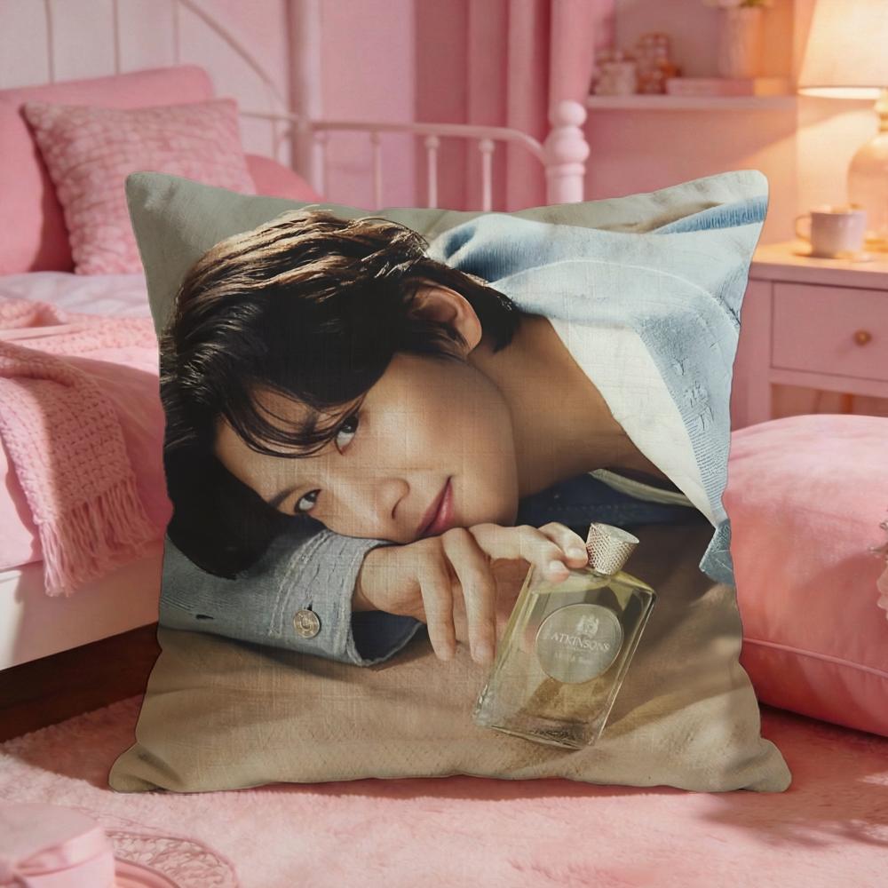 Ji Chang WWook Kpop Cushion Cover Premium Comfort Reversible Pillow Cove Two In One Design For Any Room  Car Interior