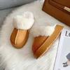 Fashion Women's 2024 New  Spring, Autumn, and Winter  Thick Sole Matsuke with Plush Cotton Slippers