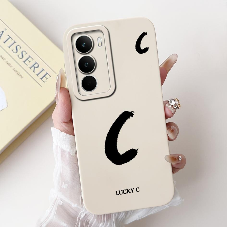 For Realme C71 2025 Case RMX5303 Cover Cute Lucky Initial Letters Soft Silicone Lens Protective Covers For RealmeC71 C 71 Bumper