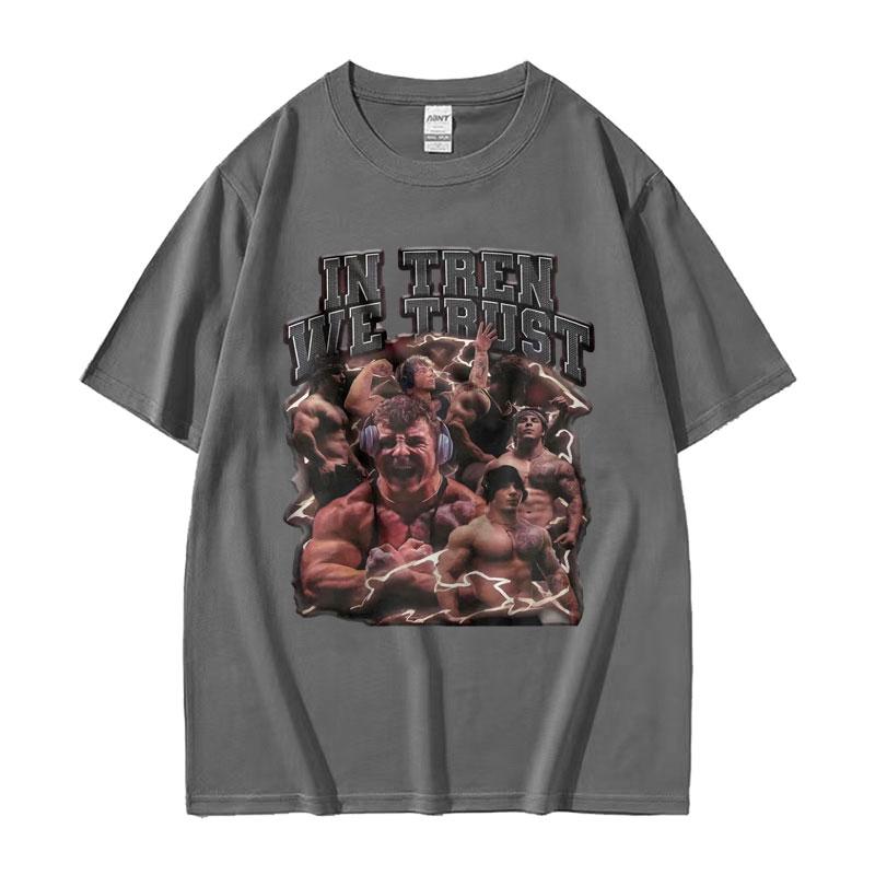 Tren Twins Steroidy Pump Cover Nadměrné tričko pro muže Ženy Kulturisté Gym Tričko Pánská móda Gotická trička Street Wear