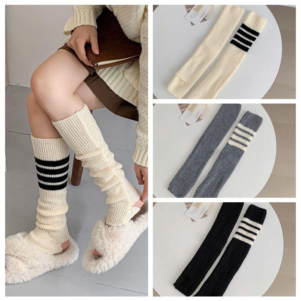 

Harajuku Stripe Leg Warmers JK Stripe Leg Socks Gothic Over Knee Boot Cuffs Lady