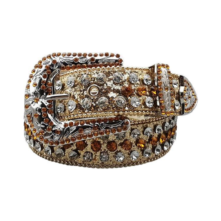 Exaggerated Rhinestone Waist Belts for Adult Pin Buckle Belt for Jeans Waistband