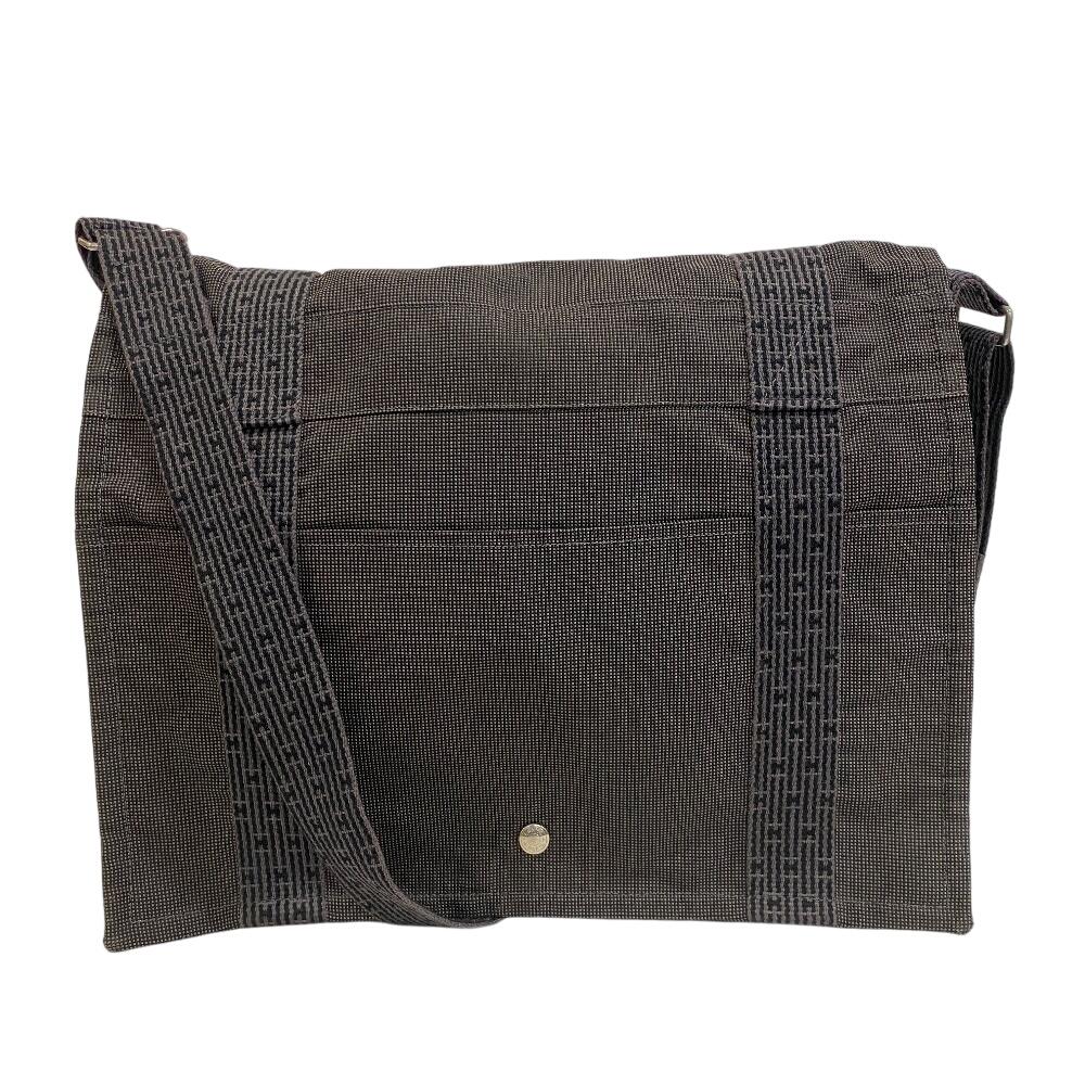 

HERMES Her Line canvas Bassus MM Shoulder Bag gray canvas unisex Used