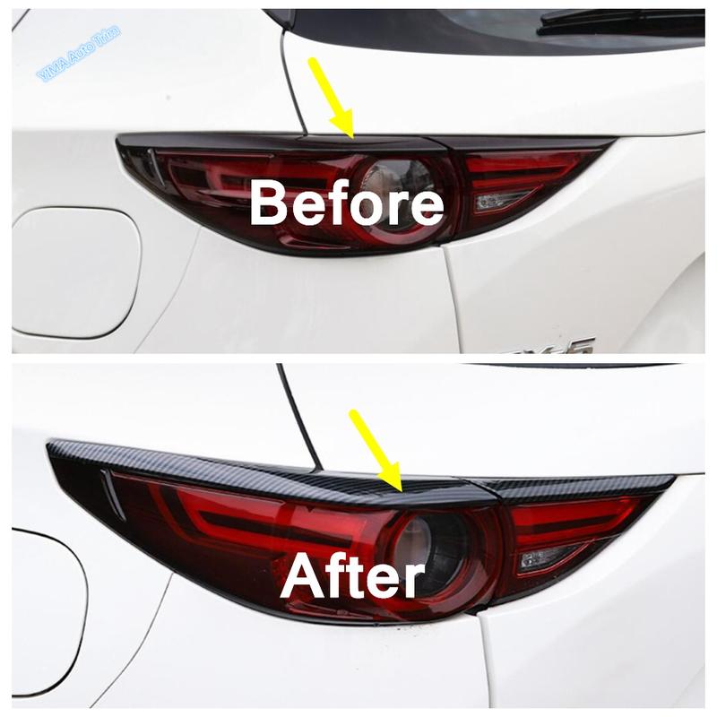 Car Front Headlight Eyebrow Decoration Cover Trim Fit For Mazda CX-5 CX5 2017 - Rear Headlamp Eyelid Exterior Accessories