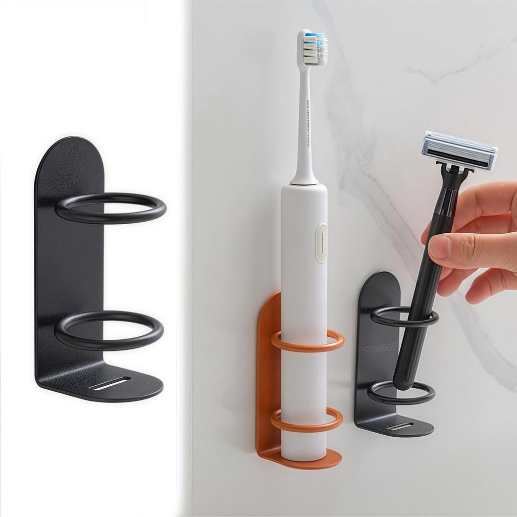 1pcs Wall-Mounted Electric Toothbrush Holder Holder Punch-free Razor Holder Storage Shelf Toothbrush Organizer Bathroom Bracket