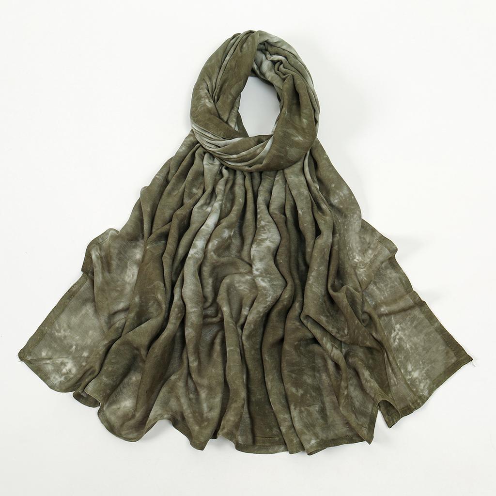 Tie-dye Rayon Cotton Hijab Scarf Woman Muslim Hijabs Shawls Ladies Fashion Wraps Ethnic Islam Turban Female Headscarf Scarves