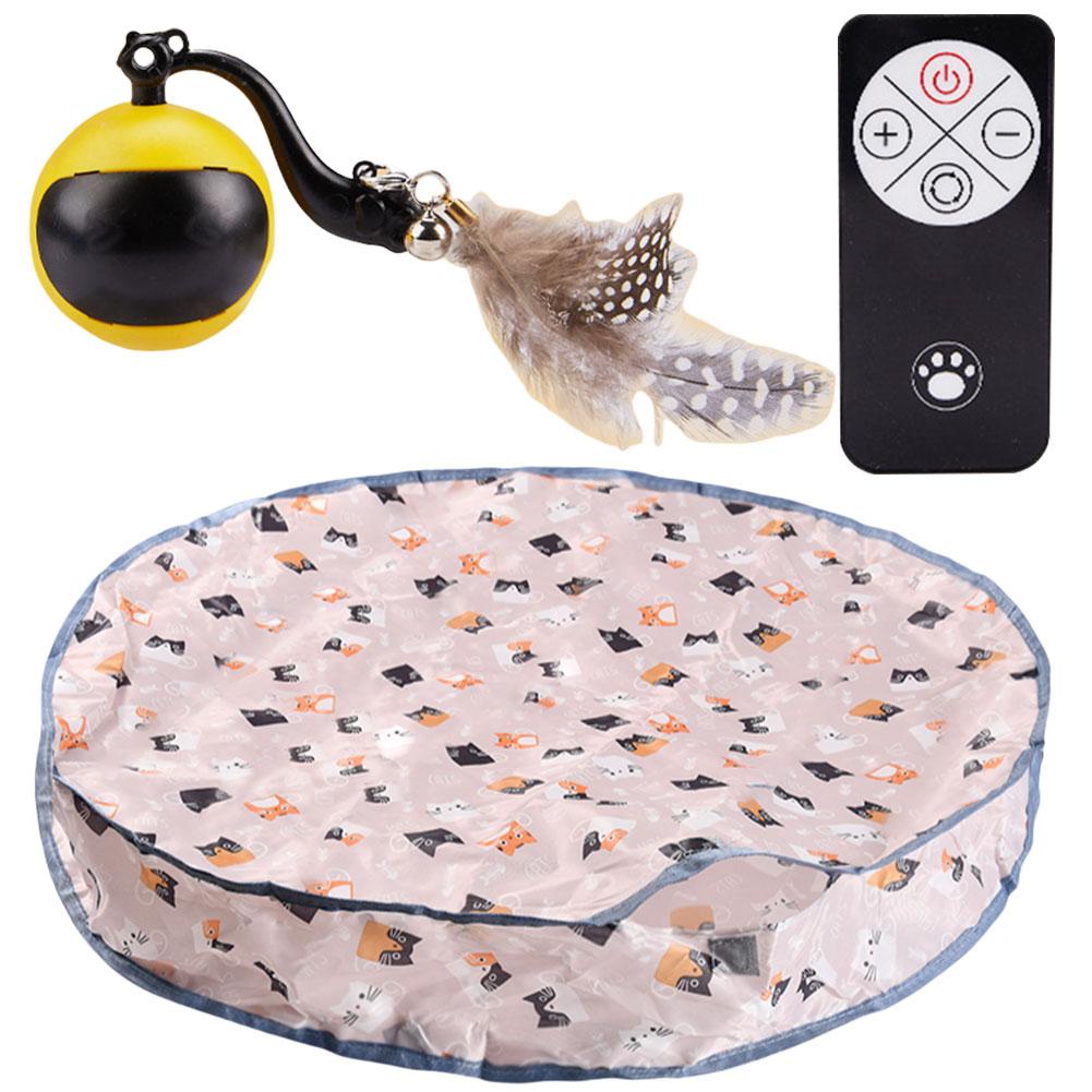 Interactive Cat Toys Ball Fast Rolling In Pouch Automatic Rolling Ball Anti-Depression Pet Toy for Indoor Cat Kitten