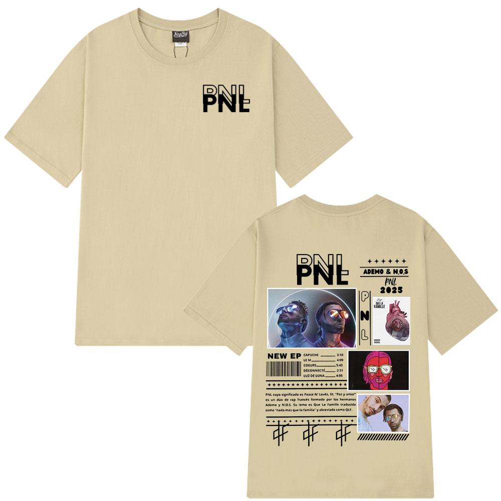 French Rapper PNL Tshirts Le Monde Chico Album Print Tshirt Unisex Women Hip Hop Fashion Cotton Short Sleeve T Shirts Streetwear