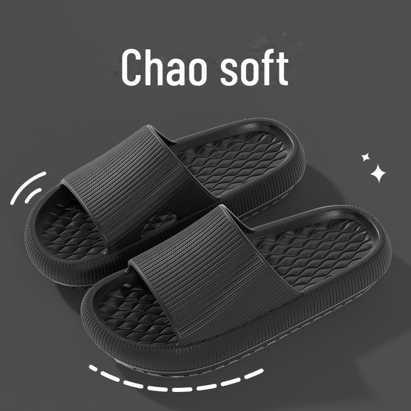 Женские летние нескользящие домашние тапочки для пар — толстая подошва, дезодорант, однотонный дизайн для ванной комнаты и спальни. 38/39 fits 37/38
