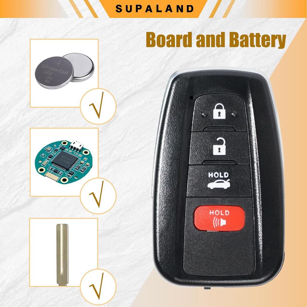 SUPALAND Smart Key Fob Fits for Toyota Corolla 2019 2020 2021 2022 Keyless Entry Remote Control Key Replacement HYQ14FBN 231451-2000 Board