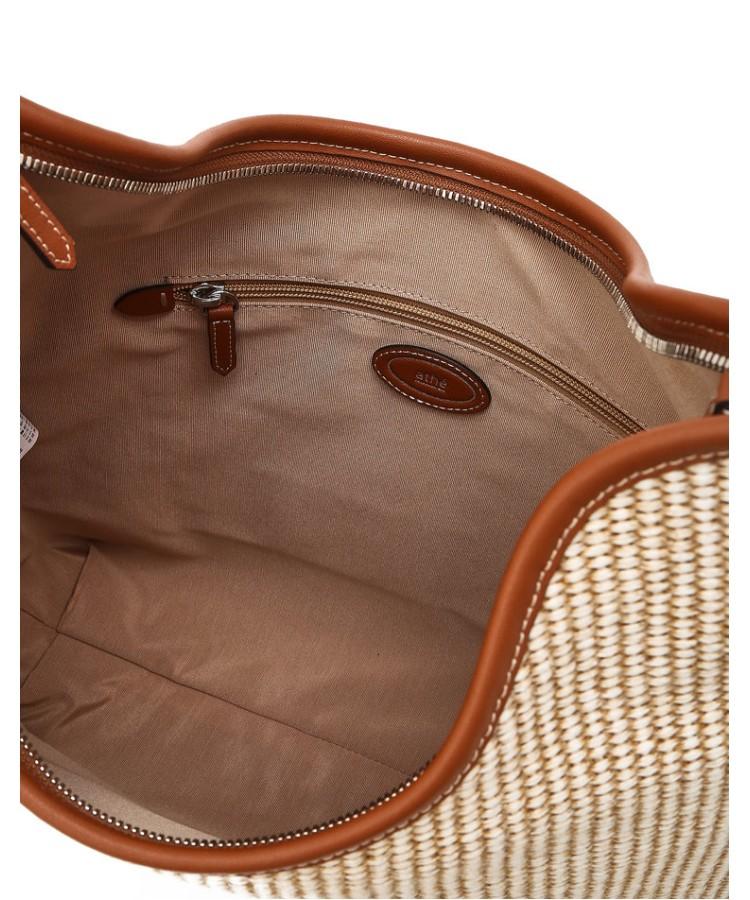 Athe Vanessabruno [Ecole] Brown Beige Ecole Raffia Shoulder Bag Aaba6E821W2