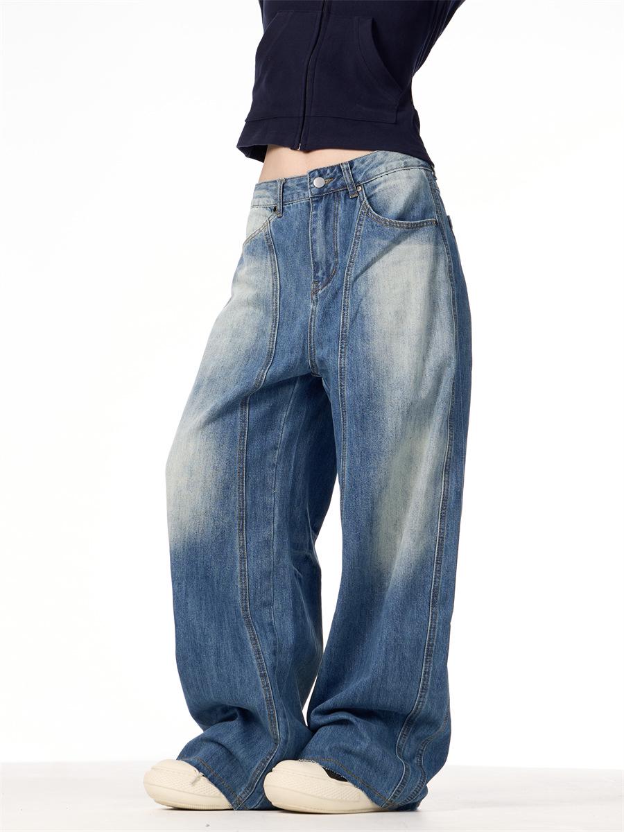 

Унисекс Джинсы Ретро с Вареным Эффектом, Изогнутый Крой – Свободная Посадка, 3D Крой Triple Extra Large синий