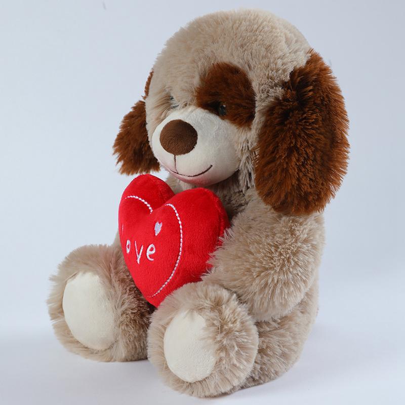 25CM Orso Cuore Cane Carino Peluche Giocattoli Stampa Cuore Rosso Amore Animale Creativo Bambola Imbottita Per Amanti Regali San Valentino