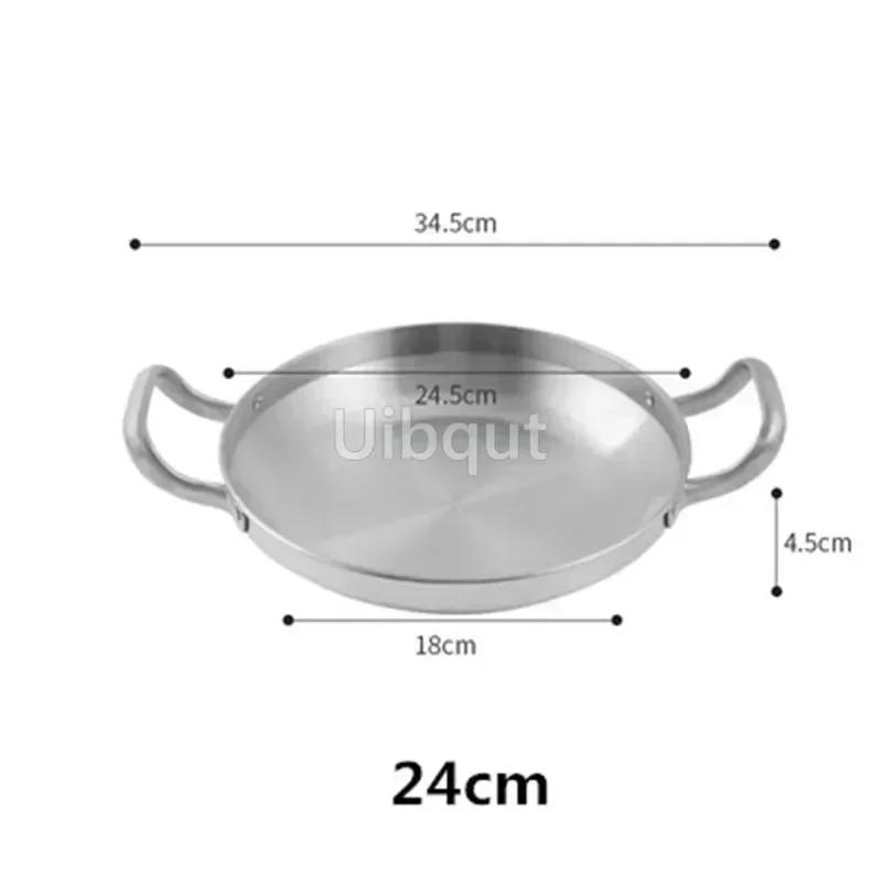 Stainless Steel Gold Golden Seafood Rice Pot Home Cooking Paella Pan Picnic Snack Plates Cookware Saucepan Dry Pots with Handle