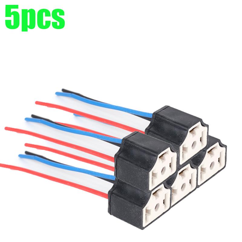 H4 Automotive Headlight Bulb Holder Ceramic Three-pin Socket Headlight Connector Replacement Repair Bulb Holder Connector Plug