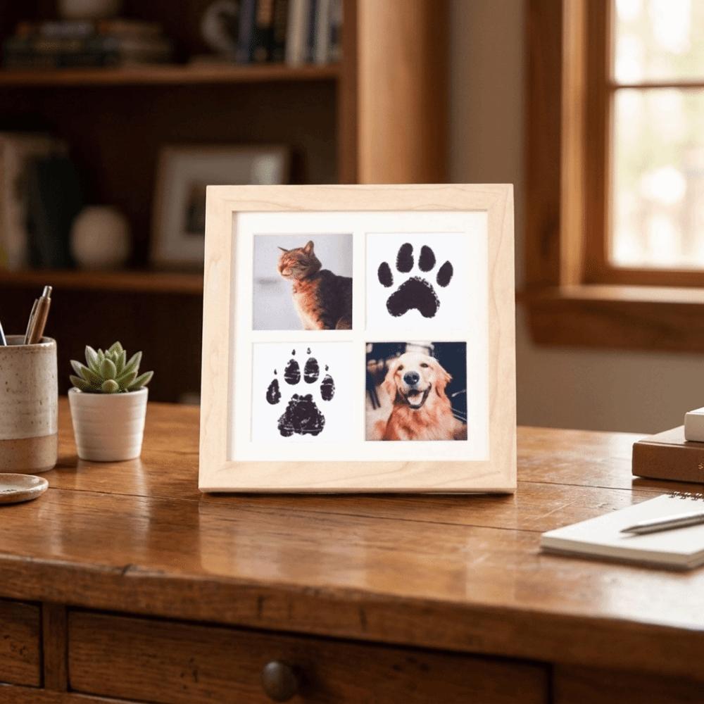 Decorative Paw Print Photo Frame Density Board Memorial Frame Remembrance Gift