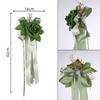 Wedding Car Rearview Mirror Decoration 1Pcs Retro Flower Bow Handle Decor Elegant Bridal Vehicle Accessory Ceremony Scene