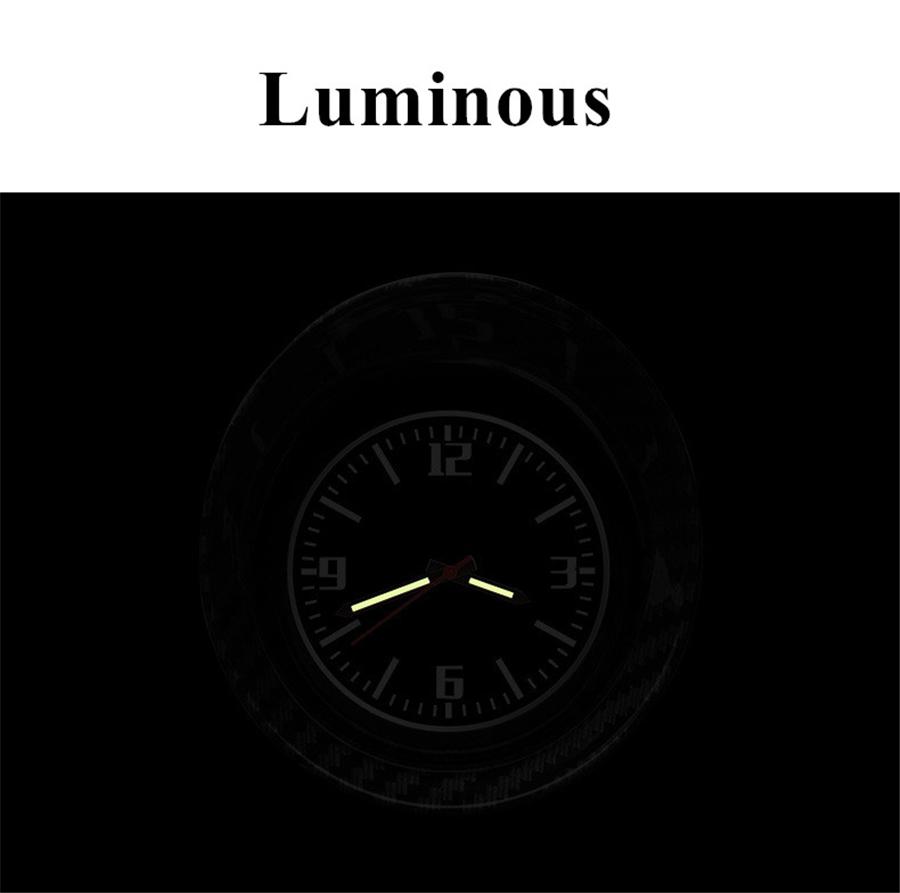 Carbon Fiber  Color Car Truck Interior Dashboard Clock Automotive Luminous Backlight