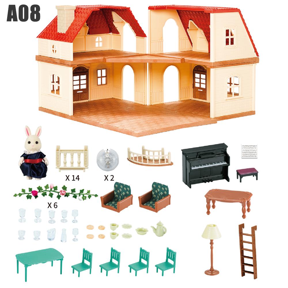 1/12 Dollhouse Furniture Family House Villa