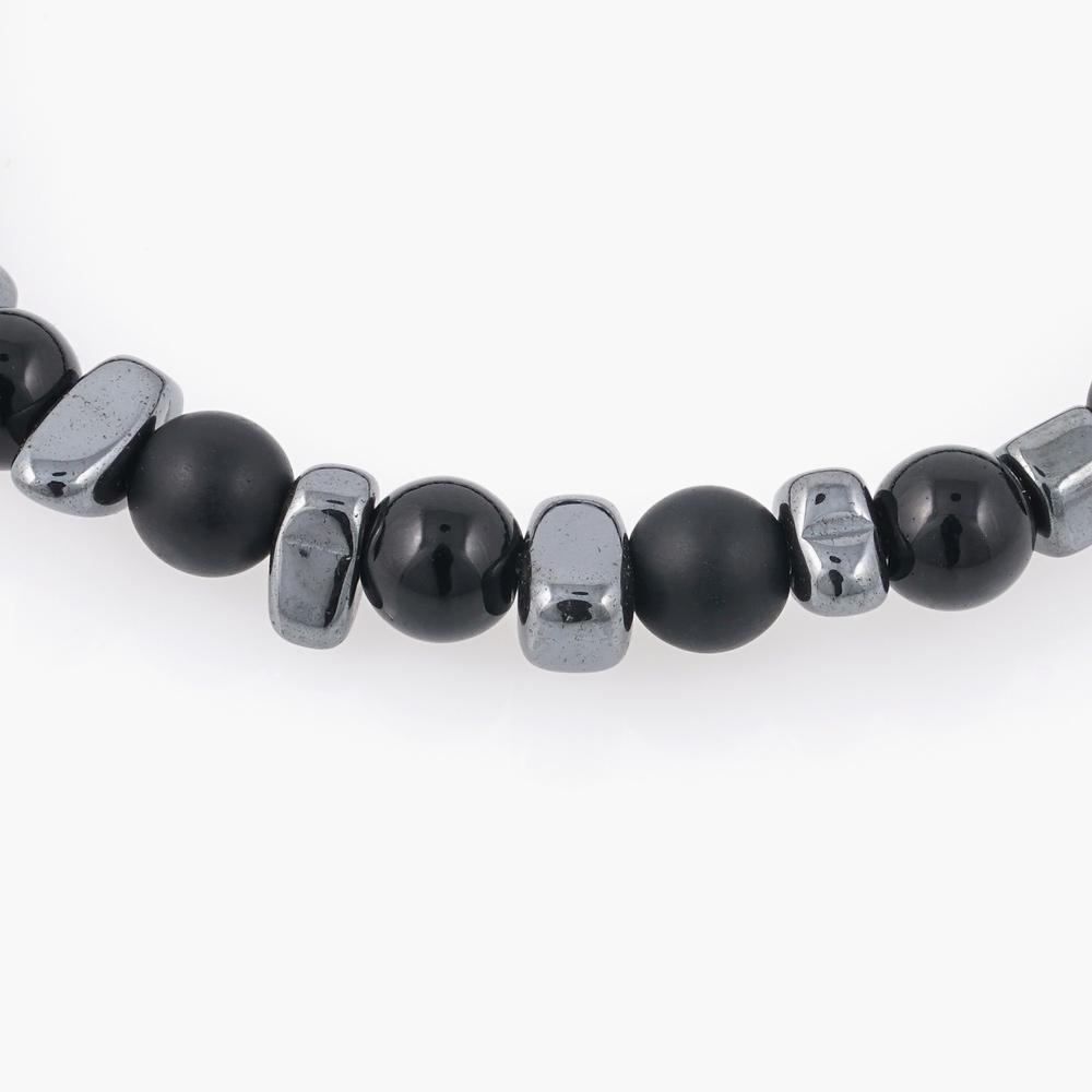 Jbans Classic 6Mm Asymmetrical Seahorse Mix Black Onyx Gemstone Bracelet (C2401Ac1157_Bk)