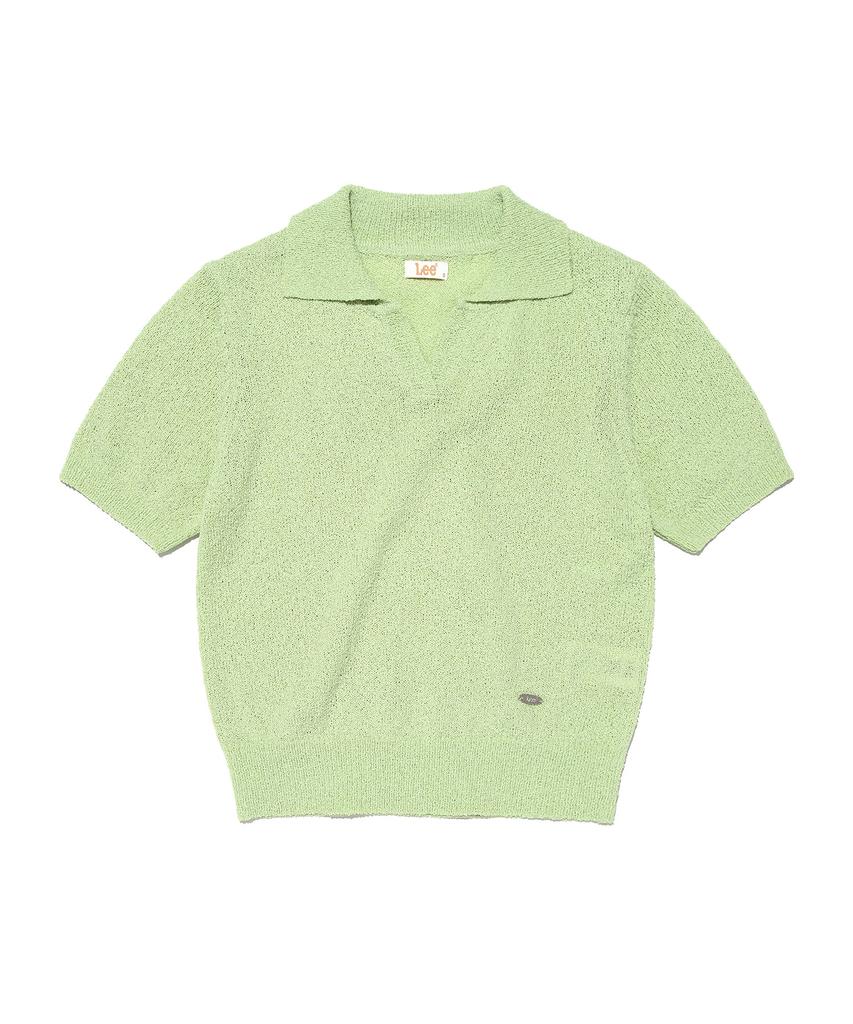 LEE Women'S Open Collar Knit Light Green