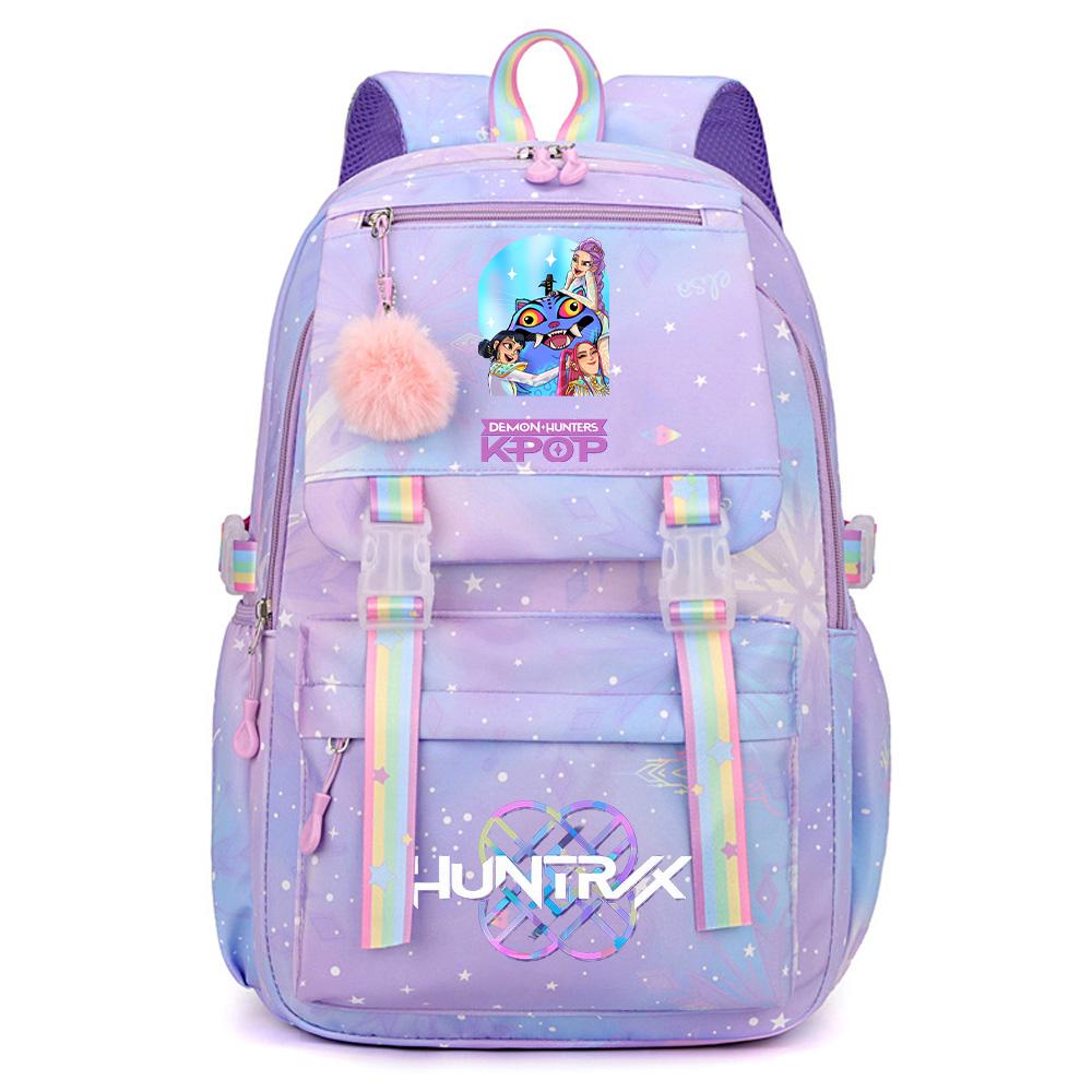 Anime Demon Hunters Printed Large Capacity Waterproof Backpack Teenger Student Schoolbag Bookbag Travel Bag