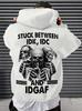 Women's versatile hooded pullover with skull pattern print fleece hooded casual top for autumn and winter outdoor activities hooded sweater