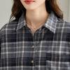 Spring New Top Loose and Thin Stacked Plaid Retro Shirt