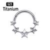 G23 Titanium Piercing Clicker Hight Segment Star Nose Rings Open Small Septum Hoops Earrings Helix Ear Piercing Body Jewelry 16G