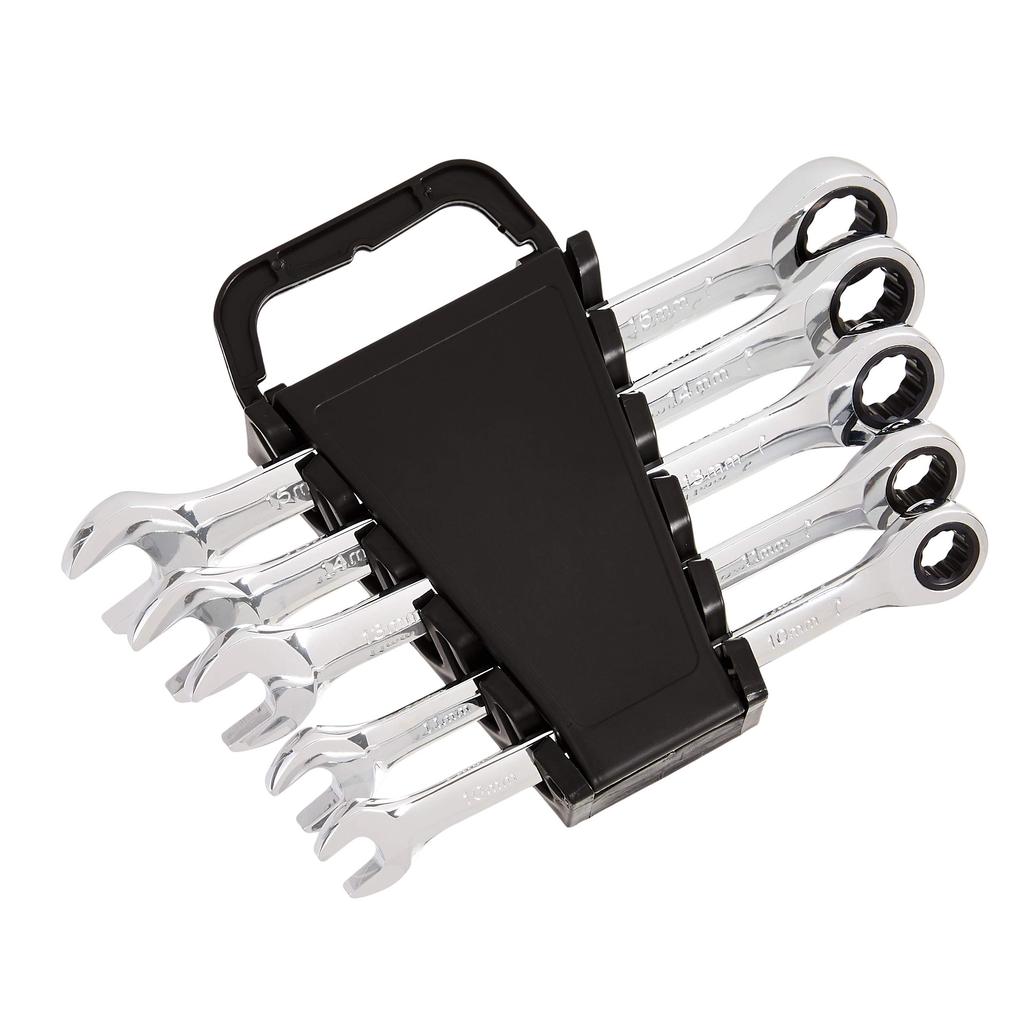 Amazon Basics Metric Ratchet Wrench Set, 5 Pieces