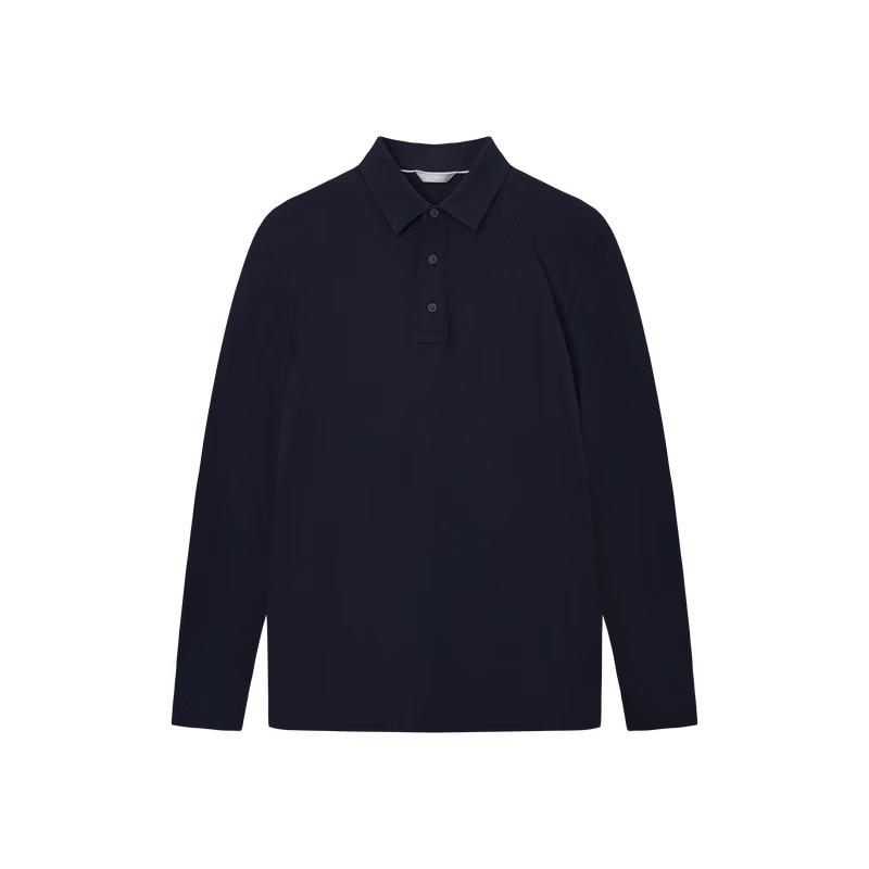 Jiomay Men's Pure Cotton Long Sleeve Polo Shirt