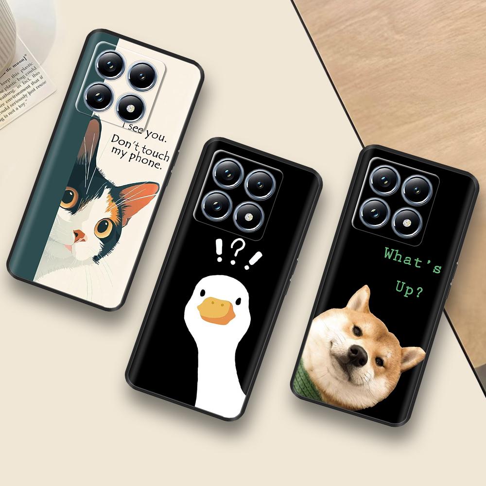 For Xiaomi Mi 14T Pro Case Soft Liquid Silicone Protection Back Cover for Xiaomi 14T Pro Mi14T 5G Cases Painted Cartoon Fundas