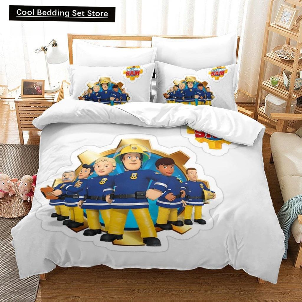 Drukowanie 3D Anime Prześcieradło Strażak Sam Zestaw Pościeli Pojedynczy Bliźniaczy Pełny Queen King Size Zestaw na Łóżko Sypialnia dla Dorosłych Dzieci Zestawy Poszewek na Kołdrę