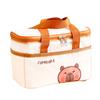 Fun Capybara Lunch Bag Easy To Carry Oxford Cloth Food Container with Aluminum Foils Lining Meal Holder for Picnics