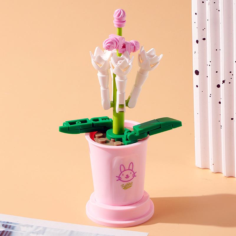 Klocki do budowania róży bonsai kompatybilne z LEGO dla dzieci - Ozdoba dekoracyjna i prezent