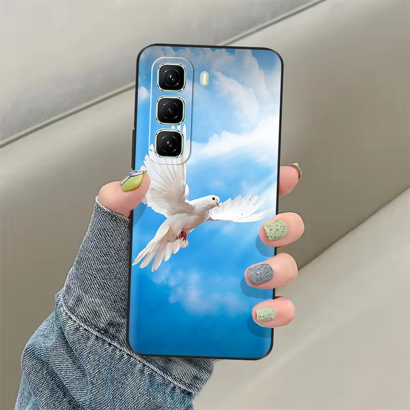 For Infinix Hot 50 5G Phone Case Heart Flower Soft Liquid Silicon Cover For Infinix Hot 50 Pro Plus Cases hot50 Protection Shell