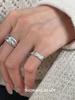 Su Chuang S925 Sterling Silver Textured Open Ring for Women - Versatile High-End Stacking Design