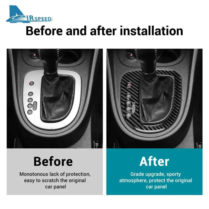 Real Soft Carbon Fiber Sticker For Seat Leon 2005 2006 2007 2008 2009 2010 2011 2012 LHD RHD Car Inner Gear Shift Panel Trim