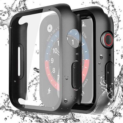 Vattentätt Skal av Härdat Glas för Apple Watch Serie 7-10