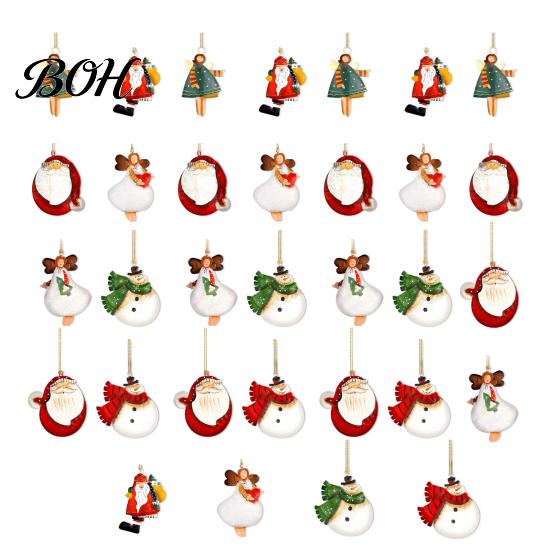Festive Wooden Ornaments for Holidays 16/24/32Pcs Christmas Ornaments, Flying Angels Decorations, Santa Claus Rustic Xmas Party Supplies Holiday