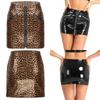 Міні-спідниця обтислого крою зі штучної шкіри S-XXL: Блиск мокрого ефекту з декоративними блискавками на кишенях, ідеально для вечірки, побачення або нічного клубу
