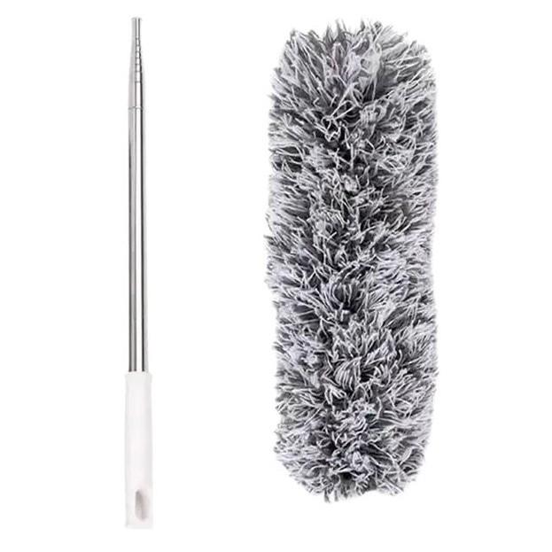 Retractable Electrostatic Feather Duster with Telescopic Pole for Household Dusting and Crevice Cleaning