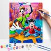 Disney Goofy and Max tennis sports oil painting art handmade diy painting home decoration gift