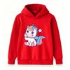 Cute Cartoon Unicorn Print Kids Hoodies, Boys Girls Casual Long Sleeve Pullover Sweatshirt, Soft Cozy Lightweight Top for Daily Wear and Birthday Gift